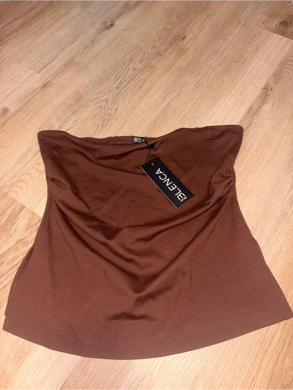 Belença Strapless Tube Top in Brown
